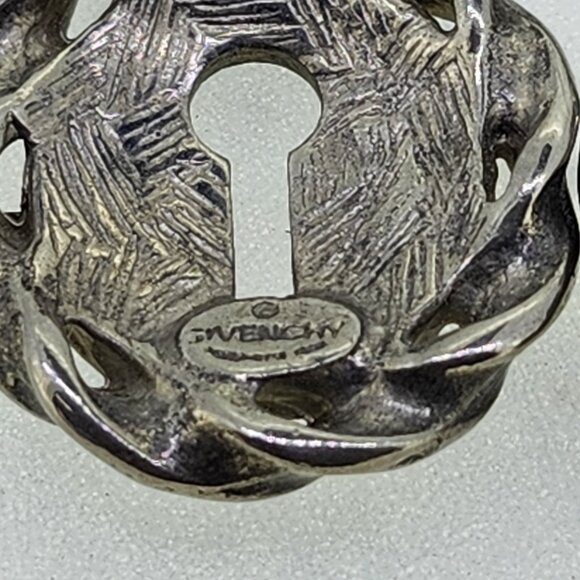 Signed Givenchy Paris NY Padlock Heart Drop Pierced Earrings DoorKnocker Vintage - Picture 5 of 9